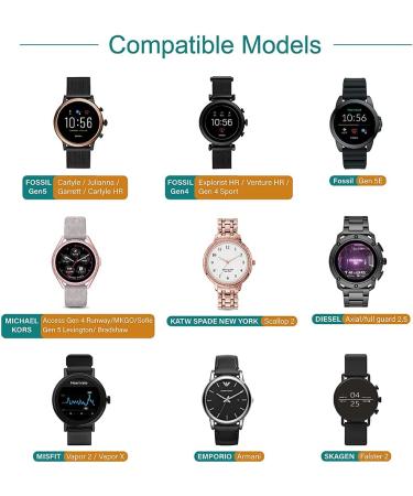 TUSITA Charger Compatible with Gen 6 Gen 5 Garrett Hr/Carlyle/Julianna Gen 4 Explorist HR/Venture HR/Sport  Gen 5E  Michael Kors Access  Skagen falster 2 Misfit Vapor 2-Smartwatch Accessories [2-Pack] - Buy Online on GoSupps.com
