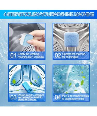 Ridars Washing Machine Cleaner Tablets - 15 Pack | Deep Clean HE Top Load & Front Load Washers, Laundry Tub & Drum Seal | Washer Cleaner Tablets - Buy Online on GoSupps.com