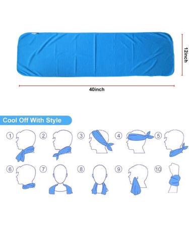 Sukeen 8 Pack Cooling Towel Set - 40x12 - Microfiber for Yoga, Sport, Gym - Breathable Chilly Towel - Various Colors - Buy Online on GoSupps.com