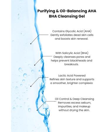 Agarta AHA & BHA Facial Cleansing Gel Botanical Face Wash for Gentle Exfoliation & Clean Skin Feel Vegan Clean Formula 13.5 fl oz - Buy Online on GoSupps.com