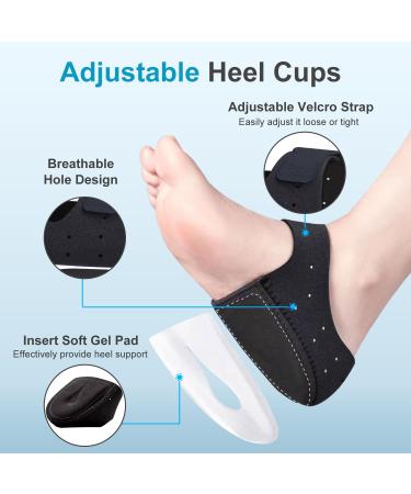 Buy Heel Supports for Heel Pain Relief - Plantar Fasciitis Heel Cups | Black (Small) - Best for Heel Spur & Bursitis - Buy Online on GoSupps.com