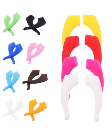 Alipis 12 pairs glasses anti-slip glasses bend rubber clear glasses Transparent sticker glasses holder nose shape glasses with a clear frame earphones for pink child anti-slip frames sport