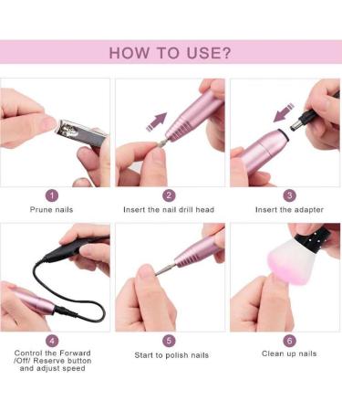 Electric Nail Drill Electric Nail Files Nail Drill 20000 RPM Portable Adjustable Speed 11 in 1 Pedicure Nail Drill Bits for Acrylic Nails Gel Nails Nail Buffer Manic Purple - Buy Online on GoSupps.com