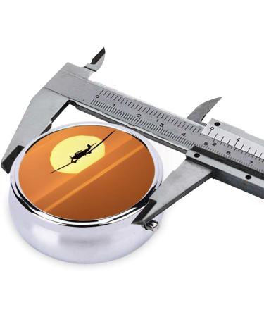Aircraft Plane Sunset Mini Round Pill Box | 3 Compartment Travel Organizer | Portable Medicine Case for Home & Office - Buy Online on GoSupps.com