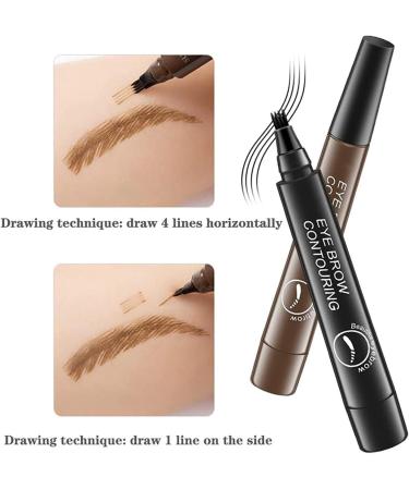 Lumierez Micro Fork Tip Precise Brow Pen Micro Fork Tip Eyebrow Precise Brow Pen Magical Waterproof Brow Pen Upgrade Eyebrow Tattoopen Magical Precise Waterproof Brow Pen (Black) - Buy Online on GoSupps.com