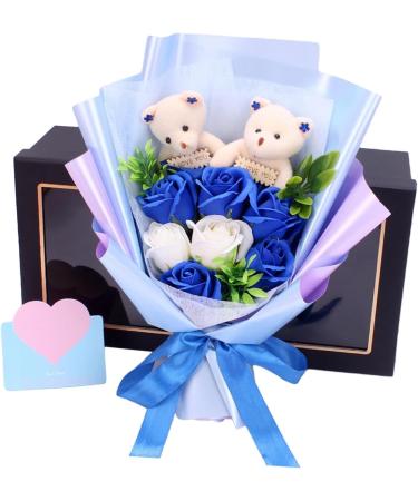 Buy Soap Flower Bouquet - Scented Decorative Floral Arrangement for Valentine's Day | Indoor & Outdoor Decor | Perfect Gift for Students Women & Men (Blue - Buy Online on GoSupps.com