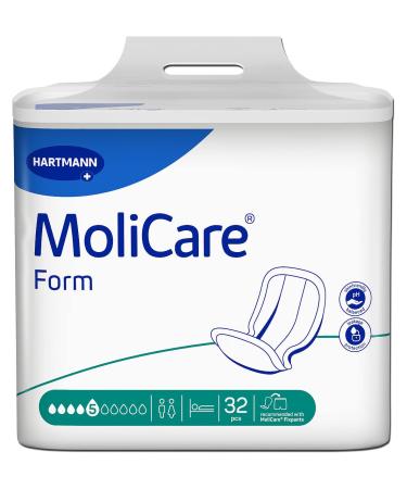 Molicare Form 5 drops for medium incontinence: high security extra outlet protection and discretion for women and men 32 pieces 5 drops 32 pieces