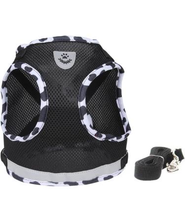 Femax Dog Harness & Linen Set for Dogs - Soft Mesh Padded Reflective Adjustable & Breathable - Perfect for Walking Running & Training - Fits Breast 30-34 cm - Cows Black - Buy Online on GoSupps.com