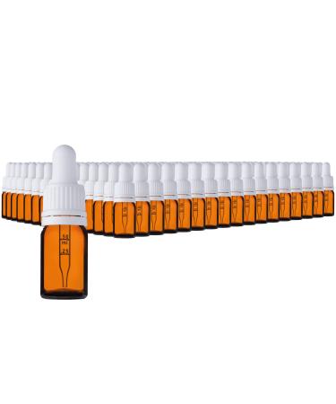 Handsunity 5ml-255Stk pipette glass bottle-amber glass pharmacy glass set with white pipette lock including 5 pieces of tools brown las bottles 5ml-255 piece White cap