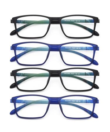 Flexible Reading Glasses Lightweight Blue Light Blocking Oversized Wide Fit Cheaters Big Head Large Face Size Women Men C2 2.5 x