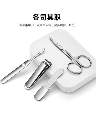 Nail Clippers Plastic Box 4-Piece Set Sharp Nail Clippers Ear Eyebrow Tweezers File Home with A Set of Convenient Enough to Keep (Color : Blue) - Buy Online on GoSupps.com