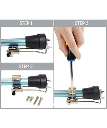 ANKROYU Cane Ice Grip Attachment - Non-Slip Crutch Ice Tips for Winter Mobility - Buy Online on GoSupps.com