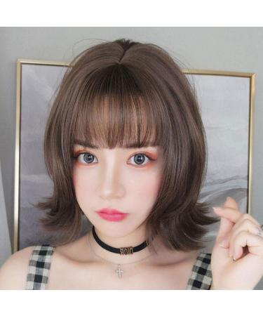 Realistic Short Fluffy Wig for Women - Natural Clavicle Length Hair for Long Faces - BGHJUE - Buy Online on GoSupps.com