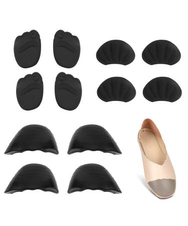 6 Pairs Shoe Filler Heel Inserts for Women Toe Cushion Fillers Make Shoes Fit high Heel Comfort Pads Heel Pads Half-Size Insoles Adjust Shoe Too Big for High Heels Flats Casual (Round Head)