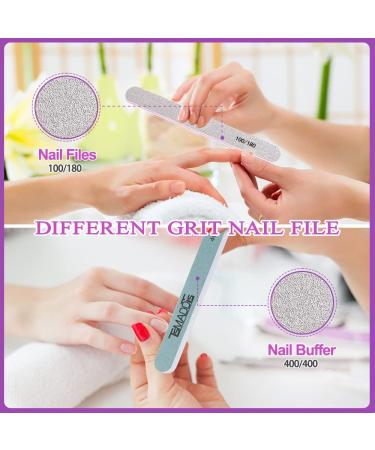 Gel Nail Polish Remover Clips Set with Nail Wipes, Cuticle Kit, Nail Brush, and Files - 10pcs Purple Kit for Easy and Efficient Nail Polish Removal - Buy Online on GoSupps.com