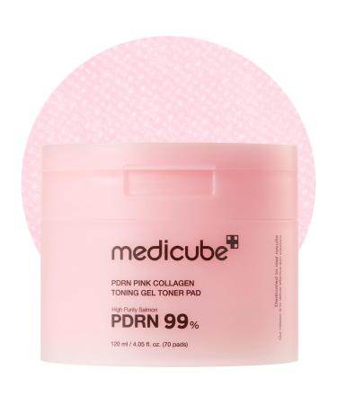 Medicube Salmon DNA PDRN Pink Collagen Jelly Pads Pads tonifiants avec Niacinamide Madecassoside & R tinol Calment & illuminent 70 pads