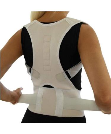 Posture Corrector Shoulder Bandage Back Orthopedic Posture Correction Lower Back Support Belt Men Women Good (Pink XL) (white us M)