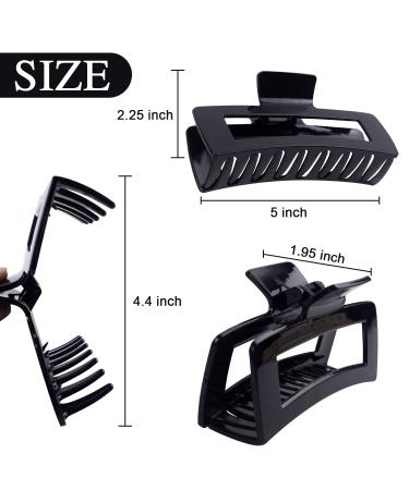 4 Pack Extra Large Hair Claw Clips for Thick & Long Hair - Strong Hold Non-slip Square Jaw Clips for Women - 5'' Bright Hair Clamps - 90's Style - Buy Online on GoSupps.com