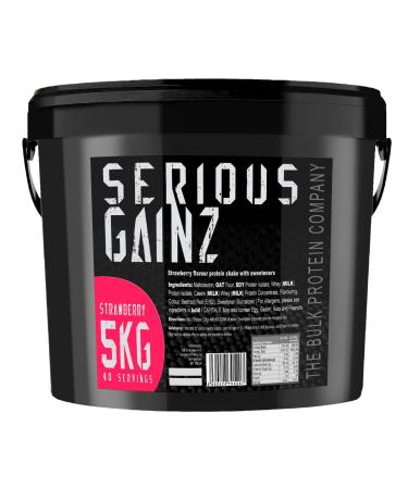 The Bulk Protein Company SERIOUS GAINZ - Whey Protein Powder - Weight Gain Mass Gainer - 30g Protein Powders (Strawberry 5kg) Strawberry 5 kg (Pack of 1)