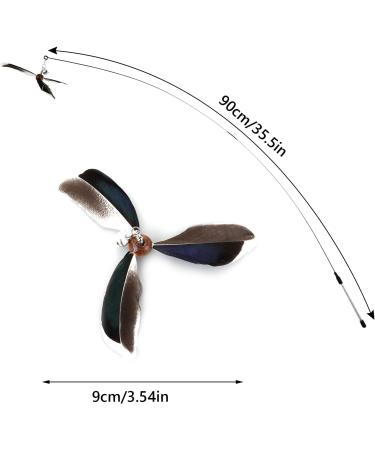 cobee Cat Wand Toys Interactive Cat Toys with 2 Feather Refills Cat Feather Propeller Wand Toy with Bell Cat Feather Toys Replacement Refills Indoor Cat String Toy for Kitten Training(Piebald) - Buy Online on GoSupps.com