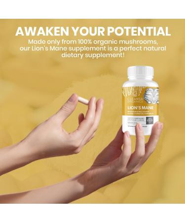 Lion's Mane Organic Capsules | Made in Canada | Immunomodulating Properties & Antioxidants | Made with USDA Organic Mushrooms - Buy Online on GoSupps.com
