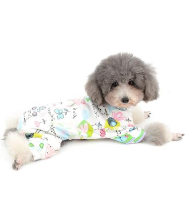 Zunea Small Dog Overall - Enchanting Mouse & Flower Print Cotton Romper Pajama for Pets - Soft & Comfortable Puppy Sleeping Clothes (1 Pack) - Buy Online on GoSupps.com