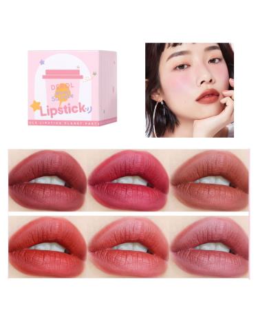 Garcoa Laboratories Mini Star Lipstick Set - 6Pcs Cute Long Lasting Matte Lipsticks | Portable Velvet Lipsticks with Pink Cup | Ideal for Various Makeup Looks - Buy Online on GoSupps.com
