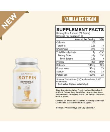 Buy Isotein Isolate Protein Powder - 25g Whey Isolate 0g Sugar Post Workout Recovery - Vanilla Ice Cream (2lbs) - International Shipping Available - Buy Online on GoSupps.com