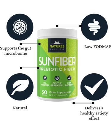 Nature's Calling All-Natural Fiber Supplement | Gentle & Non-GMO | Low-FODMAP | Sunfiber Prebiotic | 30 Servings - Buy Online on GoSupps.com