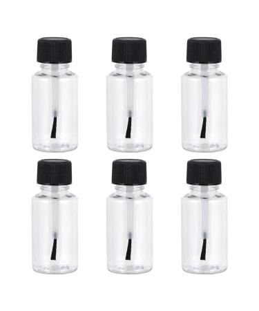 Minkissy 6 pieces nail polish bottles empty 20ml nail polish bottle with brush with a brush -fillable glass bottle transparent glass vials for women girls make -up nail art accessories