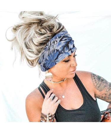 Boho Pink Flower Headband - Elastic Criss Cross Vintage Hair Accessory for Women & Girls - Buy Online on GoSupps.com