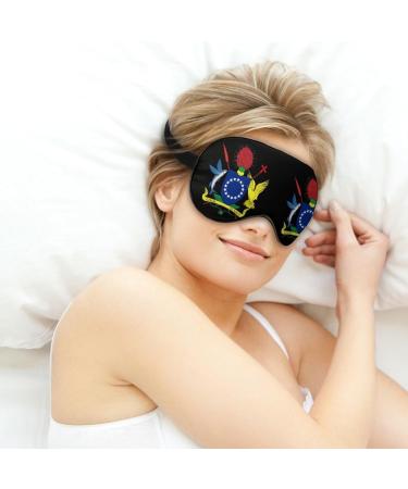 Cook Islands Coat of Arms Sleep Mask - Adjustable Strap, Blocks Light, Perfect for Travel - Men's and Women's Eye Cover for Sleeping and Napping - Buy Online on GoSupps.com