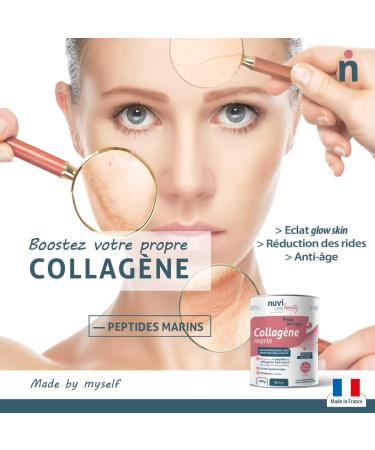 Nuviline Beauty Anti-Aging Marine Collagen Hydrolyzed Collagen Powder Hyaluronic Acid + Organic Vitamin C Oxidative Stress Protection Premium Quality Made in France 280 g (45 Doses) - Buy Online on GoSupps.com