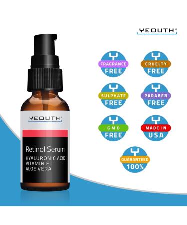 Yeouth Retinol Serum 1 oz - Anti-Aging Skin Care for Youthful Glow - Buy Online on GoSupps.com