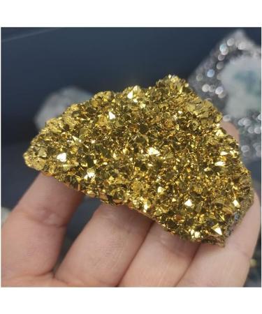 Natural Crystal Rough Home Decor 1pcs Natural DIY Materials Making Electroplating Gold Raw Gemstone Crystal Cluster Titanium Geode Gifts Specimens Reiki 80-100g - Buy Online on GoSupps.com