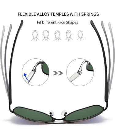 Joopin Polarised Al-Mg Metal Sunglasses | UV Protection for Men & Women | Double Bridge Aviation Design | Ideal for Driving | Black Frame G15 Lens - Buy Online on GoSupps.com