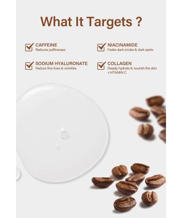 Caffeine Eye Serum | Anti-Aging Under Eye Treatment for Moisturizing & Brightening | Reduce Wrinkles Dark Circles & Spots | Beauty Skin Care - Buy Online on GoSupps.com