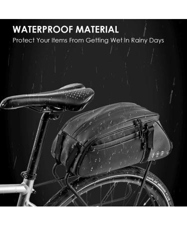 WOTOW Bike Reflective Rear Rack Bag - 8L Water Resistant Saddle Panniers for Cycling - Black - Buy Online on GoSupps.com