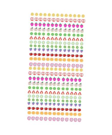 FRCOLOR 4800 Pcs 12 Fruit Sliced nail Art Accessories 3d Nail Charms Nail Diy Slices Nail Art Fruit Flatback Buttons Decor Nail Manicure Fruit Slices Nail Decals Flowers