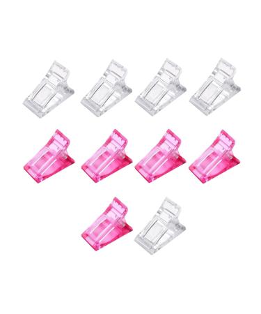 ZXCHOME Clear Nail Tips Clips Clear Polygel Nail Tip Clips Nail Pinch Clips Extension Pliers