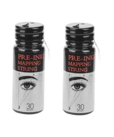 FOMIYES Eyebrow Microblading Ruler 2pcs Eyebrow Ink Black Line Eyebrow Measure Tool Tattooing Ruler Portable