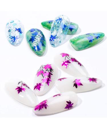 Autumn Nails Glitter Sequin - 12 Color Maple Leaves & 3D Holographic Nail Decoration - Buy Online on GoSupps.com