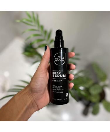 All Good Rejuvenating Body Serum - Lightweight Moisturizer for Men & Women with Calendula Moringa & Sea Buckthorn - 3oz Coconut - Made in USA - Buy Online on GoSupps.com
