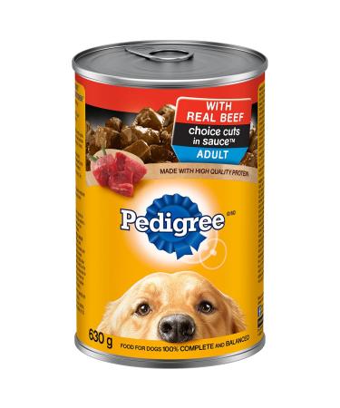 PEDIGREE Choice Cuts in Sauce Adult Wet Dog Food Canned with Real Beef 630g (12 Pack) Dog Food Beef 52.5 g (Pack of 12)