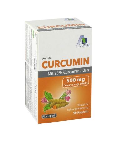 Avitale Curcumin 500mg capsules with 95% curcuminoids and 5mg pepper fruit extract 60.75 g