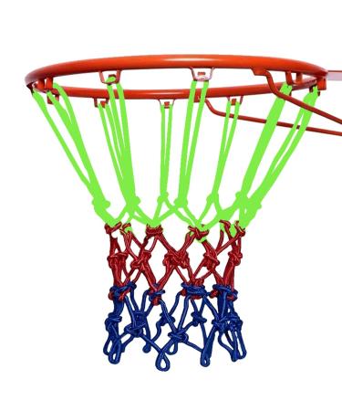 Otylzto 1Pcs of Heavy Duty Basketball Net Outdoor Portable Half Glow in Dark,12 Loops Professional Standard Size