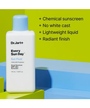 Dr.Jart+ Every Sun Day Sun Fluid Sunscreen SPF 50+ for Face | Korean Skin Care | 3.38 fl oz - Buy Online Worldwide - Buy Online on GoSupps.com
