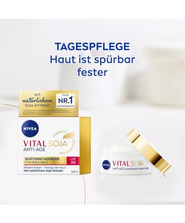 NIVEA VITAL SOJA Protective Day Cream SPF 30 for mature skin with natural soy extract SPF day cream against pigment spots (50 ml) - Buy Online on GoSupps.com