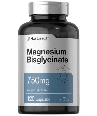 Horb ach Magnesium Bisglycinate | 120 Capsules | 750mg | Non-GMO and Gluten Free Supplement