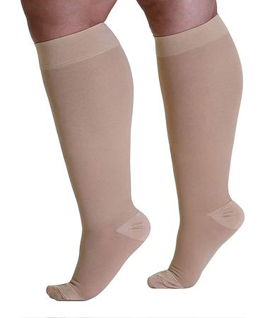 Shenxiaoming Oversize Calf Compression Stockings - Comfortable Knee-High Support for Nurses Seniors & Travel - Buy Online on GoSupps.com